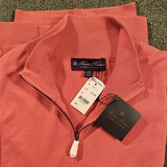 NWT Brooks Brothers Supima quarter zip